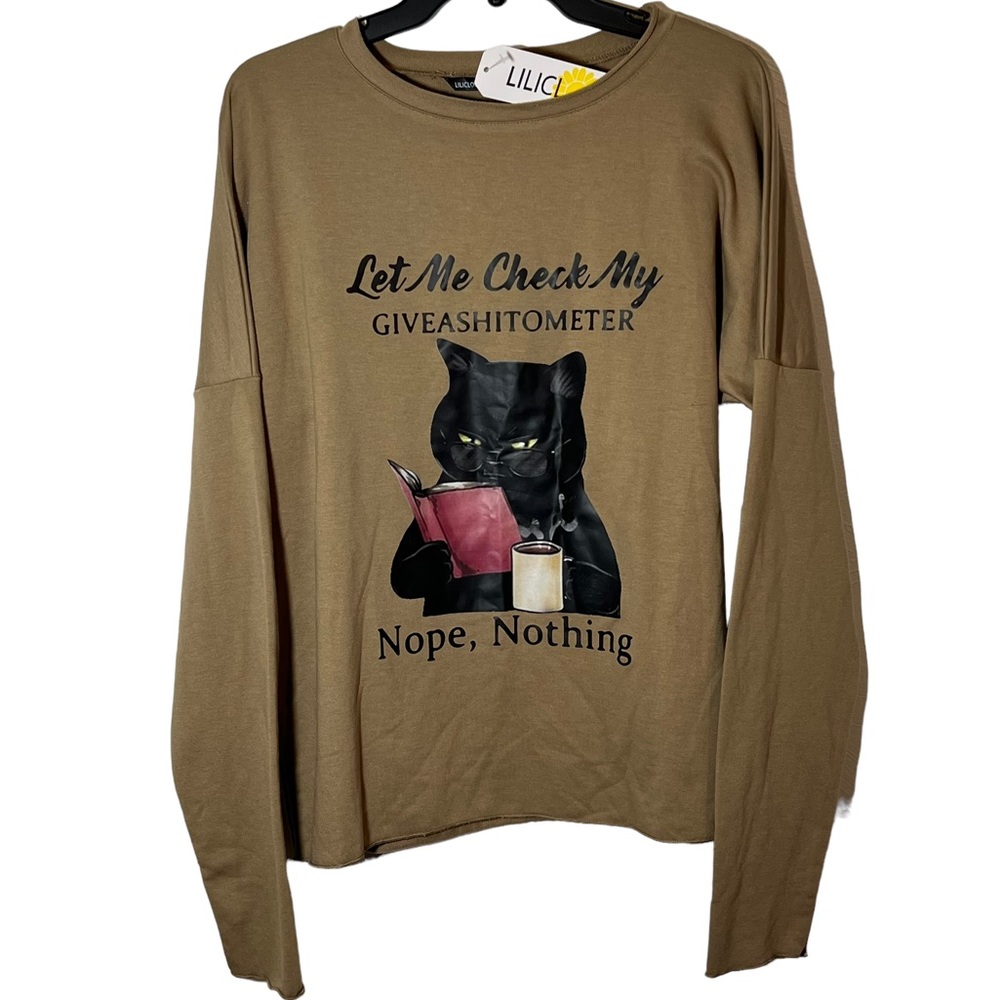LILICLOTH Graphic Grumpy Cat Pullover Crewneck Sweatshirt Oversized